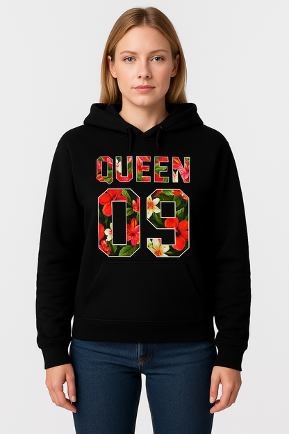 Couple Hoodies with Print - Design QUEEN KING 09