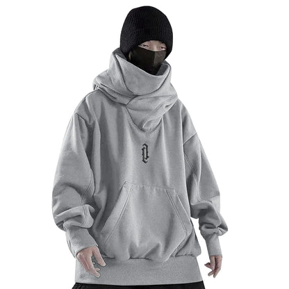 Sweat à capuche Ninja Alalaso pour homme – Style assassin japonais, col double, coupe-vent, chaud, en coton – Unisexe