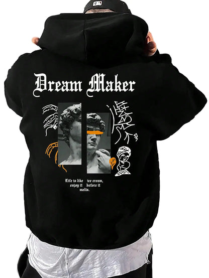 Hoodie Oversize Homme GORGLITTER – Sweat graphique avec slogan, chaud & stylé, modèle 2024