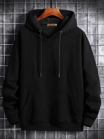 Men's Thick Hoodie - Cotton &amp; Velvet for a High-End Streetwear Look