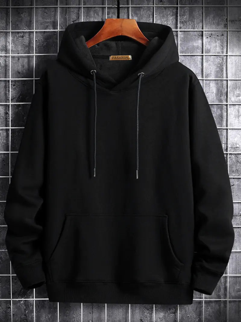 Men's Thick Hoodie - Cotton &amp; Velvet for a High-End Streetwear Look